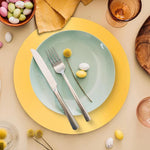 assiettes rondes or blanc opaques élégantes jetables 33cm serviettes couverts festives 12pcs