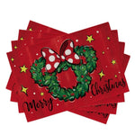 serviettes table noël motif festif arbres cadeaux flocons géométriques couleurs vives pack pièces