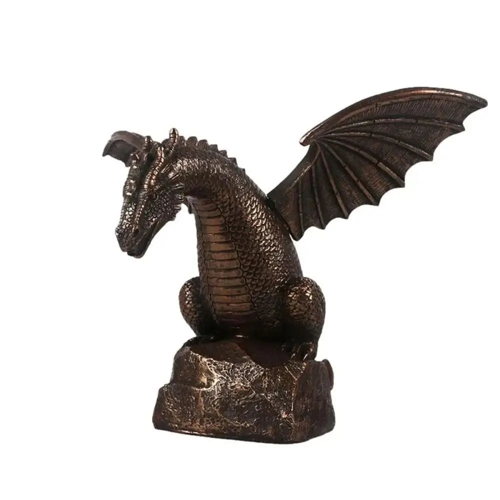 fontaine décoration extérieure dragon bronze ailes écailles eau médiévale fantastiqueextérieur jardin résine