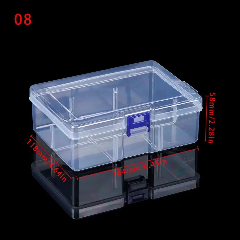boîtes rangement transparentes empilables clips compartiments garage organisation bijoux diamants artisanat pilules