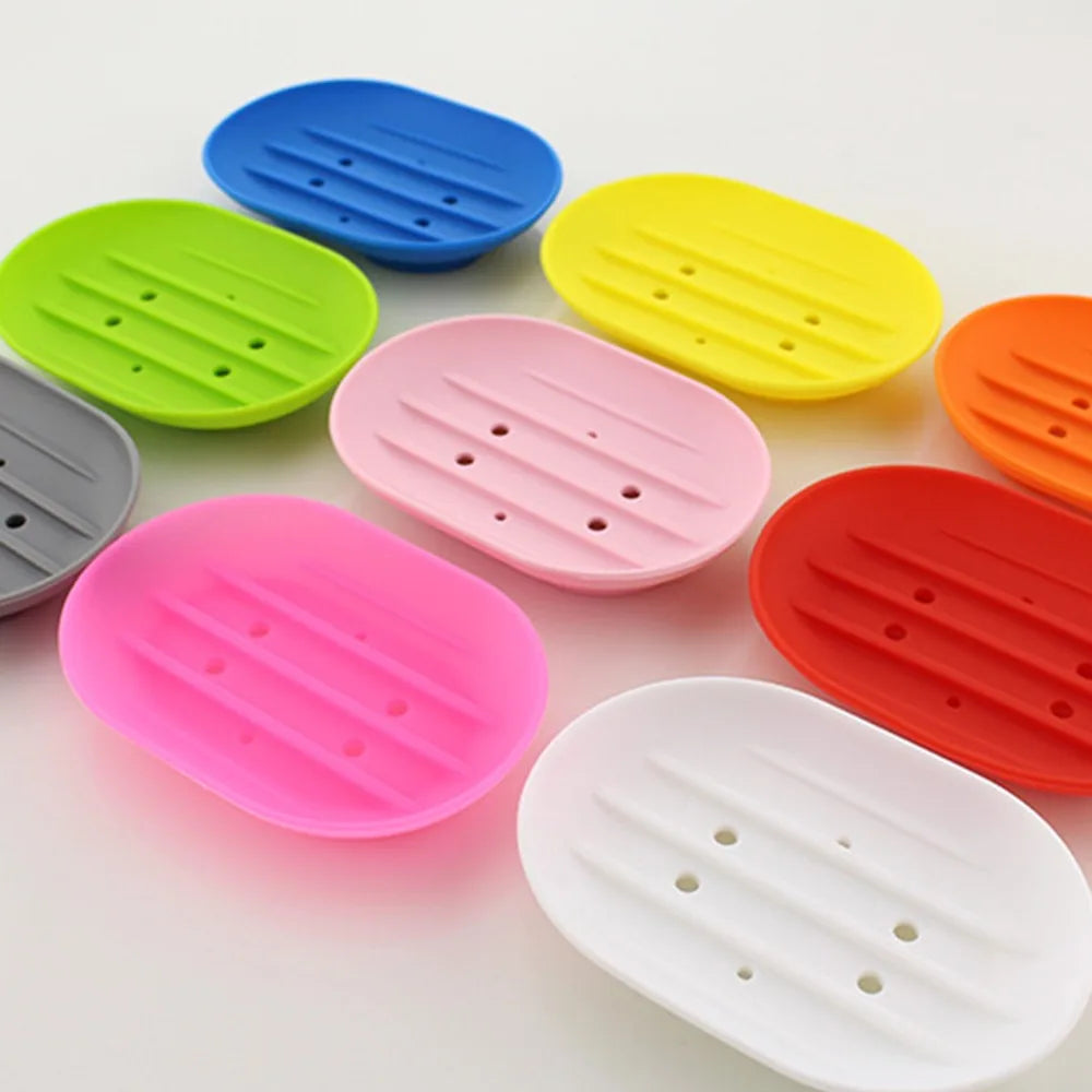 support savon moderne adhésif gris rose blanc bleu jaune rouge vert plat ovale rainuré