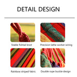 hamac extérieur rayures multicolores anti renversement rouge vert jaune violet marron orange décontracté