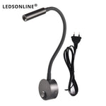 lampe murale led flexible aluminium lecture chevet moderne blanc noir argent