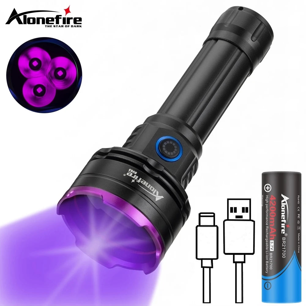 lampe torchon uv rechargeable 30w led 365nm 395nm filtres noirs transparents