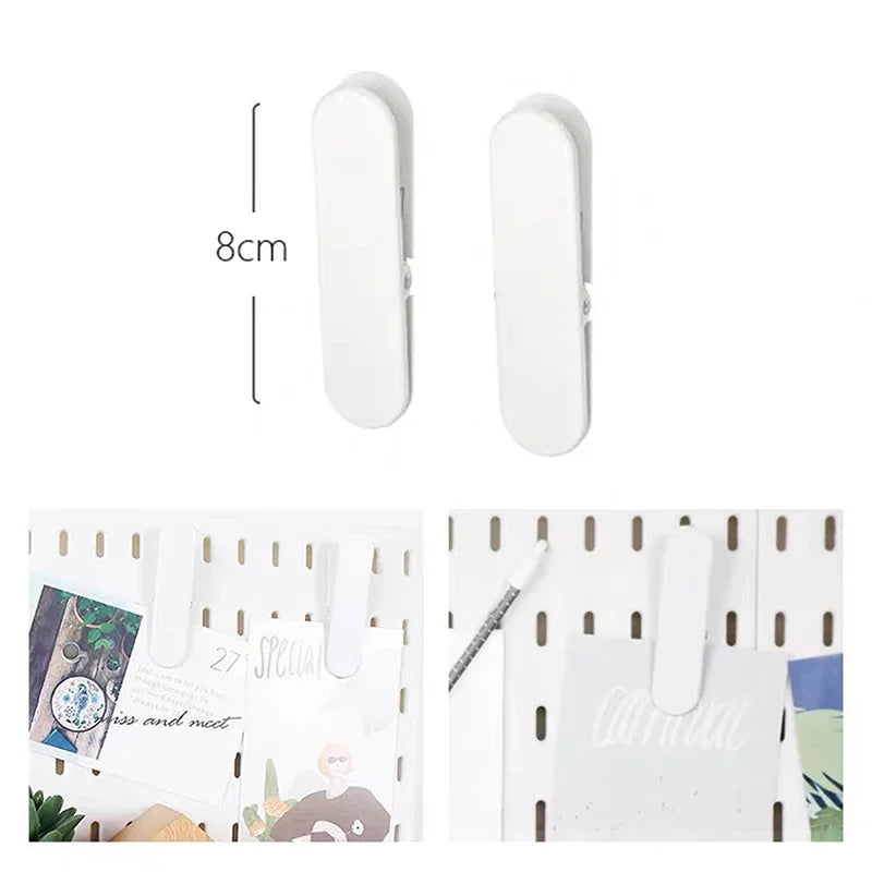 panneaux rangement blancs perforés moderne clips adhésifs étagères accessoires cuisine articles ménagers