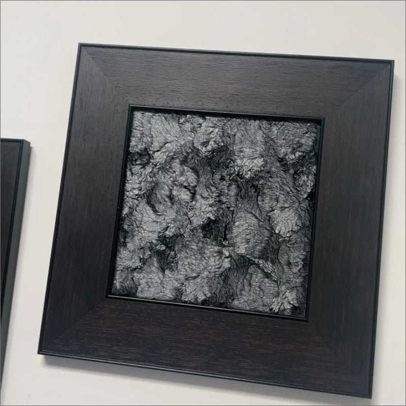 cadre photo sans cadre contemporain marron foncé texture relief œuvre art organique abstraite doré
