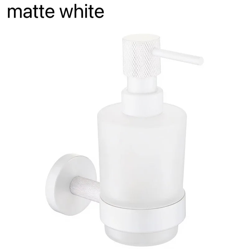Distributeur savon liquide mural moderne rose gold nickel brossé noir mat blanc matchrome