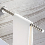 porte serviettes mural acier inoxydable finition brossée lisse moderne salle bain autonome argenteéversible