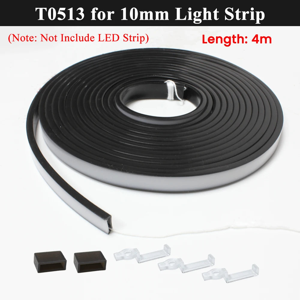 ruban led flexible noir mat moderne adhésif clips adhésifs noirs blancs silicone 5m 1m