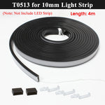 ruban led flexible noir mat moderne adhésif clips adhésifs noirs blancs silicone 5m 1m