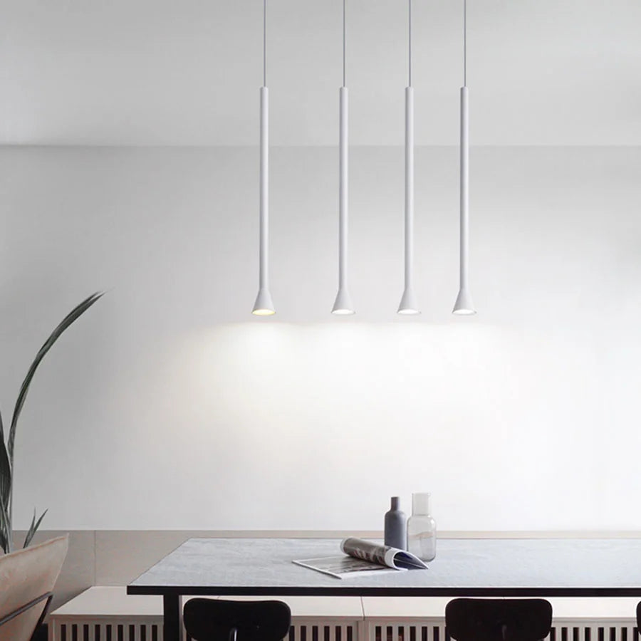 Lampes suspendues modernes cylindriques cloche noir blanc minimaliste chambre salon étude
