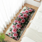 tapis sol rose floral antidérapant polyester décoration maison printemps été cuisine salle bain porteintérieur
