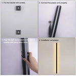 lampe murale led moderne noire ip65 55cm 80cm 100cm 120cm 145cm