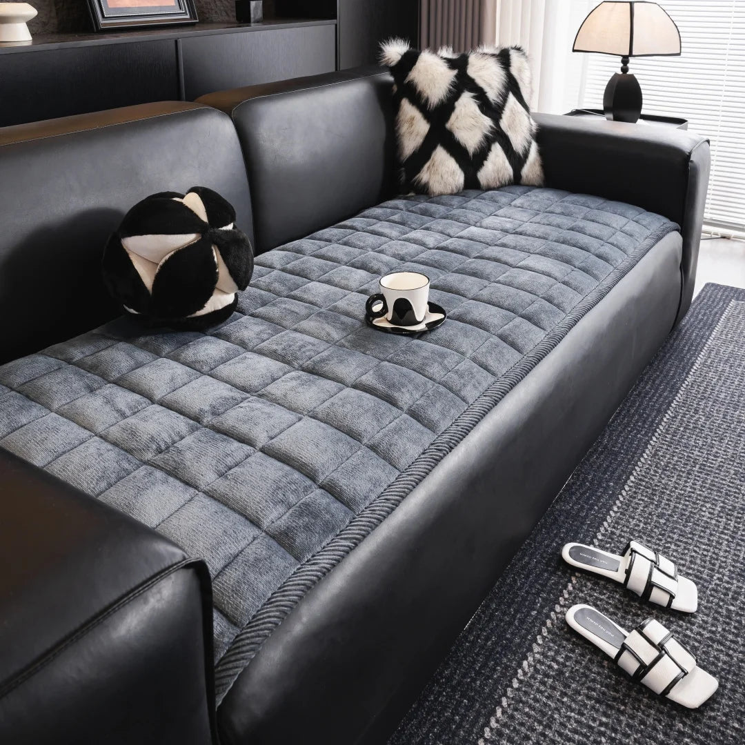 coussin canapé polyester gris motif géométrique fixation contemporain lavable machine 70x150cm 70x180cm