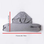 coussin voyage capuche gris confortable mousse mémoire forme cale oreillettes ceinture sécurité lit couchage