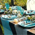 nappes table jetables tissu non tissé rose blanc bleu clair texturé mariage fête banquet
