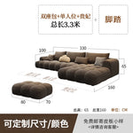 canapé moderne marron clair velours forme 300cm salon bois minimaliste coussins cœur