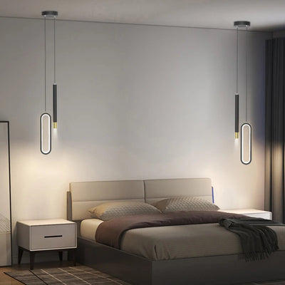 Lampe suspendue LED noire design moderne éclairage intérieur