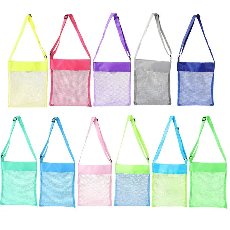 sac main pliable polyester rose bleu vert maille moderne casual boutons pression poignées amovibles