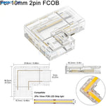 connecteur angle droit bande led cob transparent 5mm 8mm 10mm 2pin 3pin 4pin