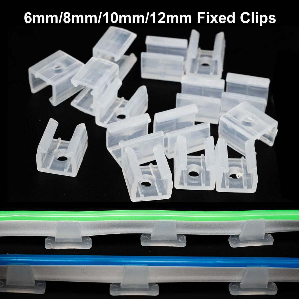 clips fixation rubans led transparents 6mm 8mm 10mm 12mm utilitaires clips plats diverse tailles