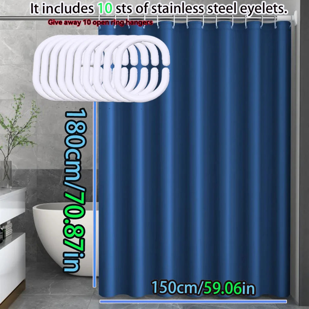 rideau douche bleu marine uni moderne opacité 180cm 120cm 150cm 200cm respectueux environnement
