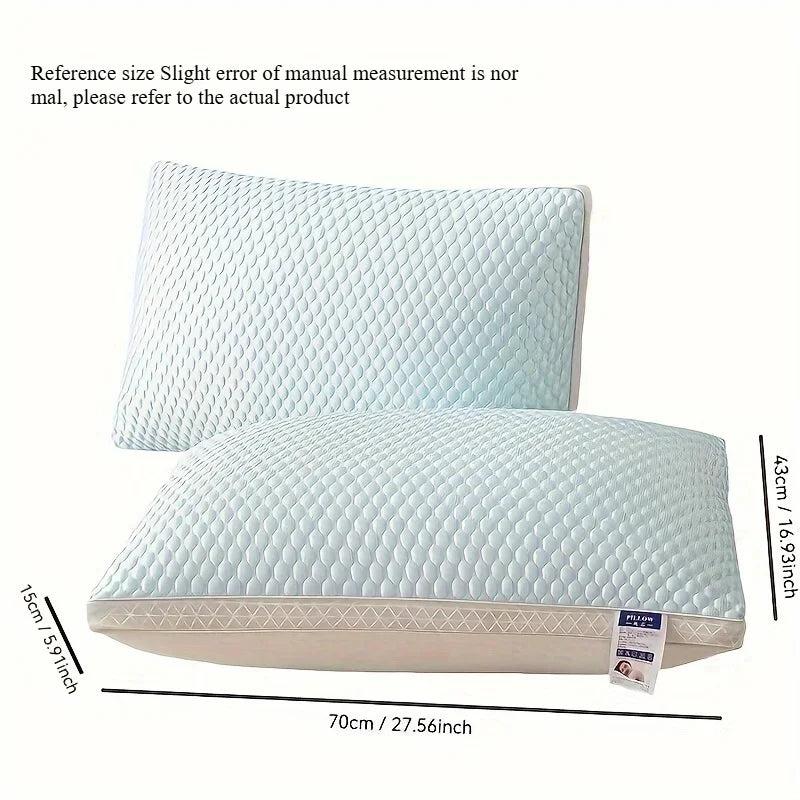 oreiller rafraîchissant fibre polyester géométrique blanc bleu clair moderne confortable coton hexagonal lit voyage