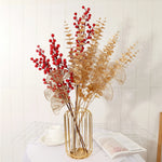 bouquet artificiel moderne feuilles coeurs or rouge décoration élégante intérieur extérieur noël mariage