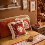 coussin carré fleuri rouge velours polyester traditionnel décor maison voitures 45x45cm 55x55cm