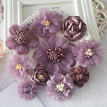 décoration intérieure fleurs artificielles violet bleu gris rose tissu romantique occasion mariage anniversaire