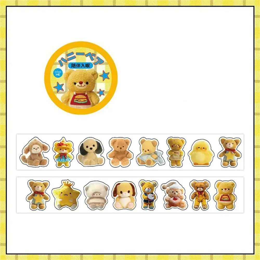 peluches miniatures adhésives scrapbooking cartoonesques ours lapins chiens