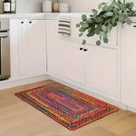 tapis multicolore patchwork rustique imperméable résistant saleté maison entrée cuisine salle bain