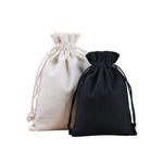 sacs rangement réutilisables toile coton cordon anti poussière blanc noir