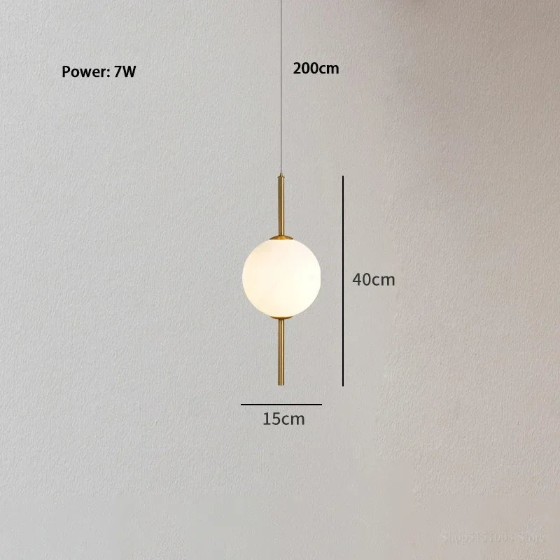 lumière suspendue moderne verre opalescent tête lit décorative chambre minimaliste
