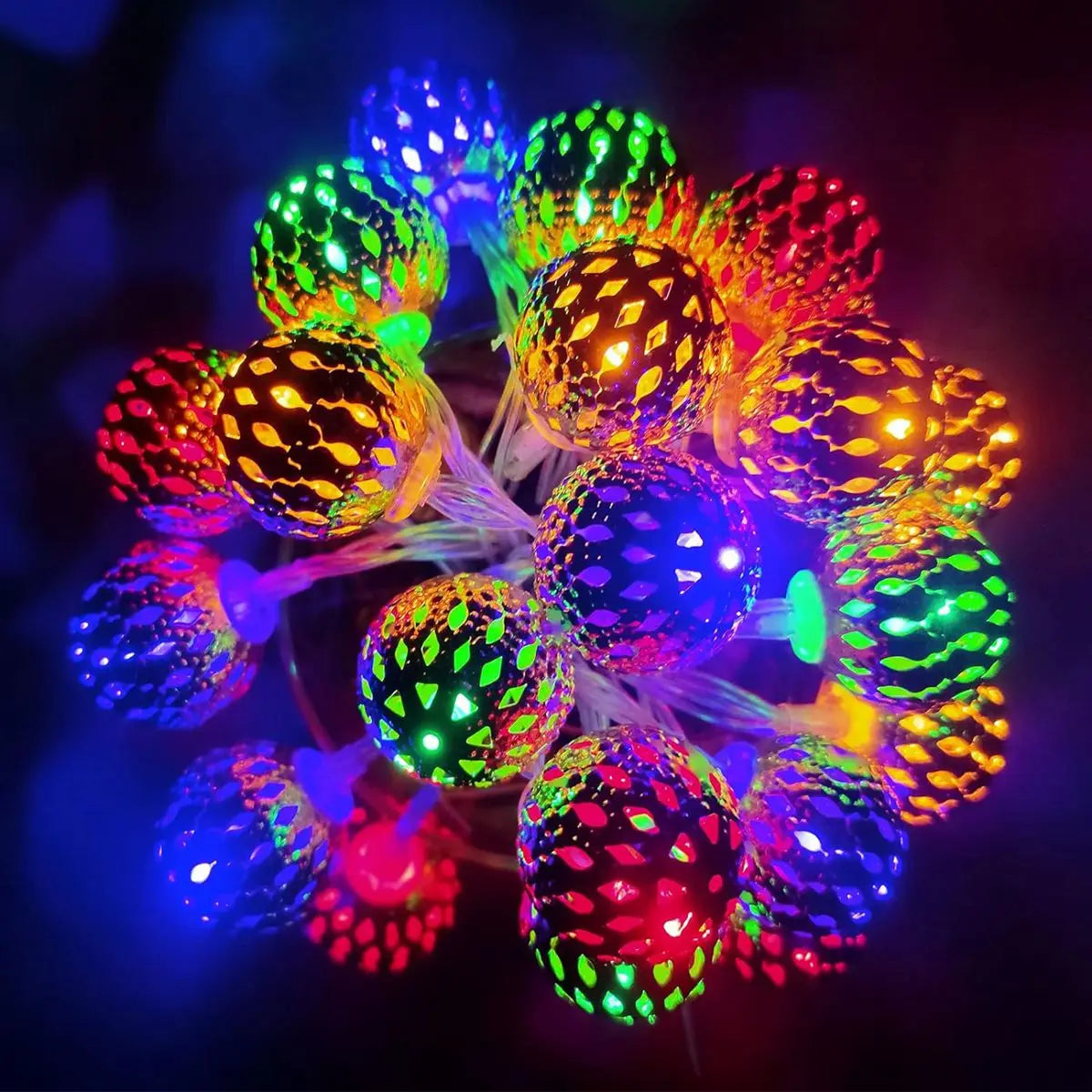 guirlande lumineuse or ajourée moderne 150cm 3v auto batterie fêtes mariage