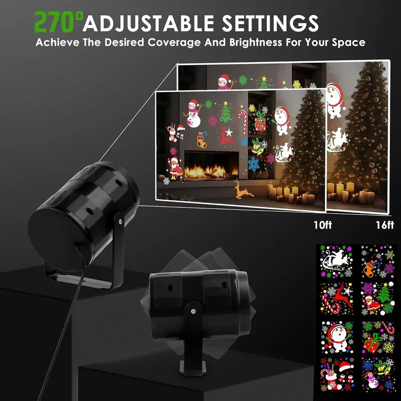 lampe projection led noël motifs rennes moderne câble usb 16 effets ambiancé halloween festive