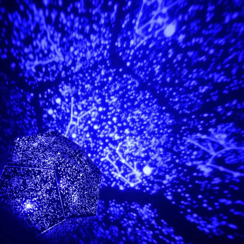projecteur étoiles décoration chambre noire bleu doré moderne brillant support rotatif