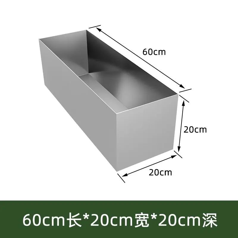 bac fleurs moderne acier inoxydable lisse opaque simple extérieur intérieur plante succulente décoration balcon