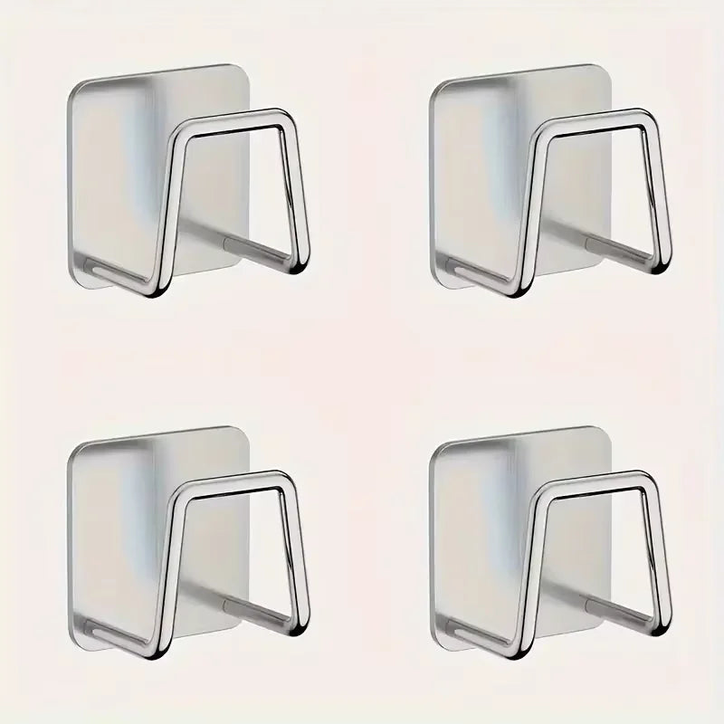 porte serviettes auto adhésifs moderne argenté fixations adhésives minimaliste cuisine rangement utilitaire