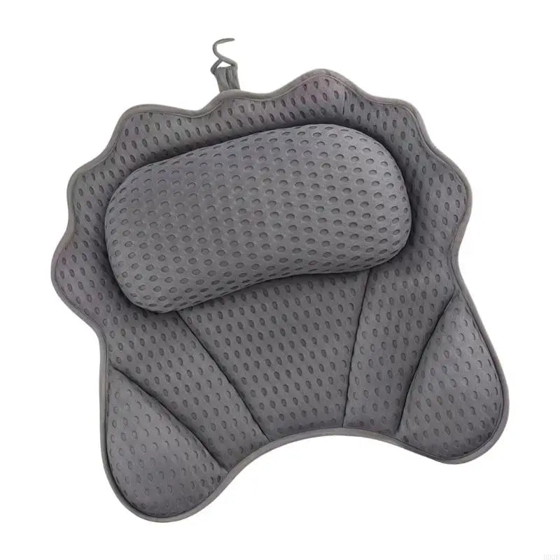 coussin bain blanc gris tissu petits points moderne crochet doux
