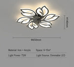 plafonnier moderne or noir feuilles stylisées led télécommande flux lumineux 2000 82000 tension 110