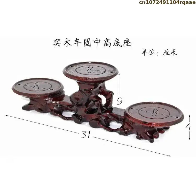 support table bois sculpté artisanal marron foncé miniatures collections décoration