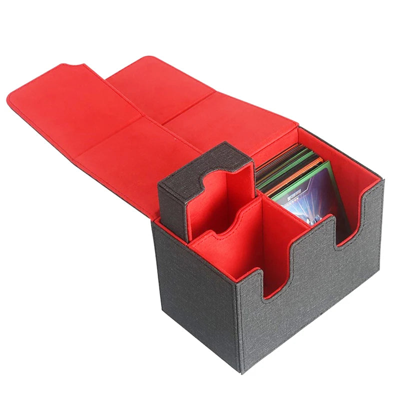 boîtes rangement cartes rouge noir violet simili cuir moderne organisation jeu collectioniaux 18+