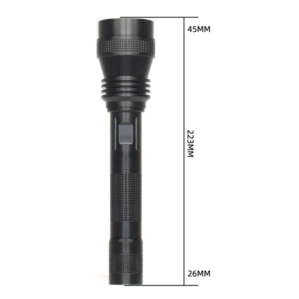 lampe torche led rechargeable 10w noir texturé moderne clip batteries aa camping chasse pêche