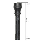 lampe torche led rechargeable 10w noir texturé moderne clip batteries aa camping chasse pêche