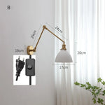 lampe murale moderne or blanc plissée cordon commande 29cm 16cm 24cm 14cm 30cm 17cm
