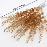 décoration moderne feuilles eucalyptus artificielles or vert extérieur intérieur mariage noël 10pcs 20pcs