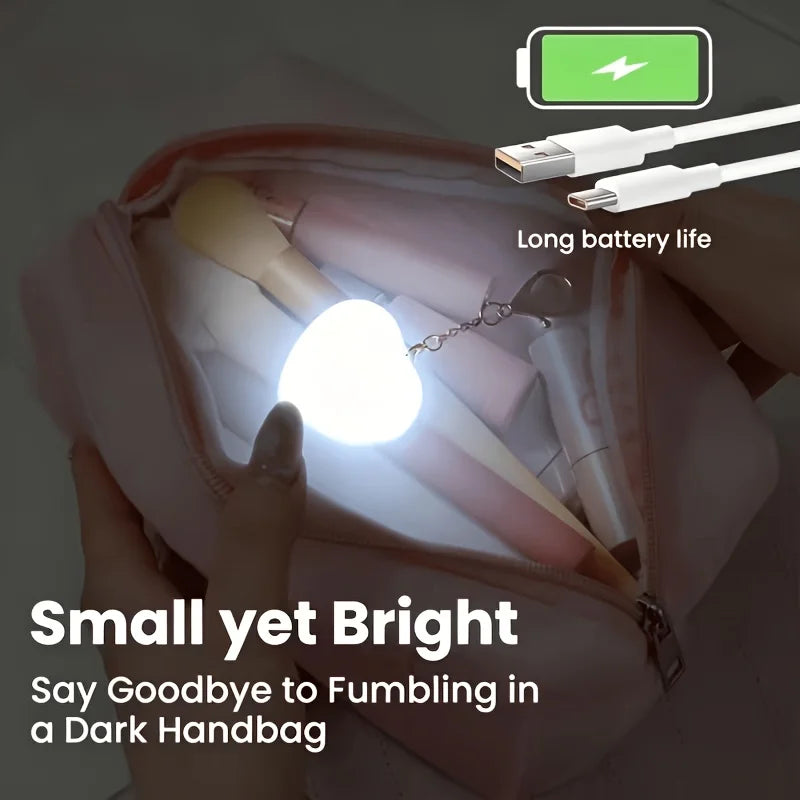 lampe sac main coeur blanc rechargeable usb tactile annuaire clé portable urgence moderne