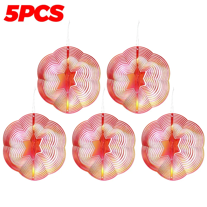 spirales decoratives anti oiseaux multicolore moderne artistique fil suspension jardin decoextérieur reflet
