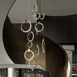 suspension circulaire or élégante strass contemporaine clips câbles haute qualité certifications multiples